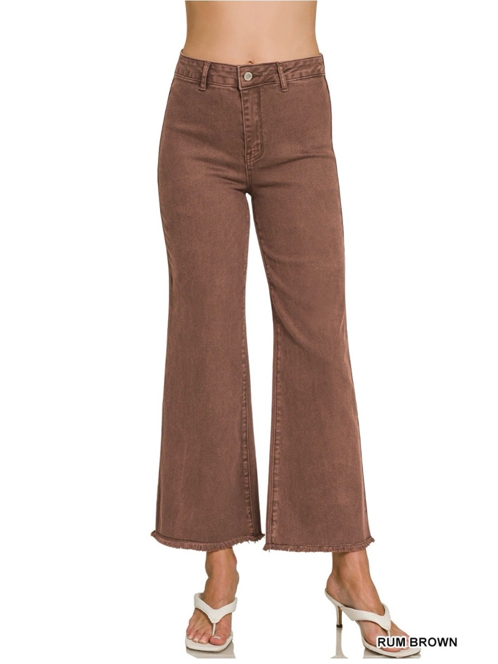 Women’s High-Rise Flared Jeans — Rum Brown